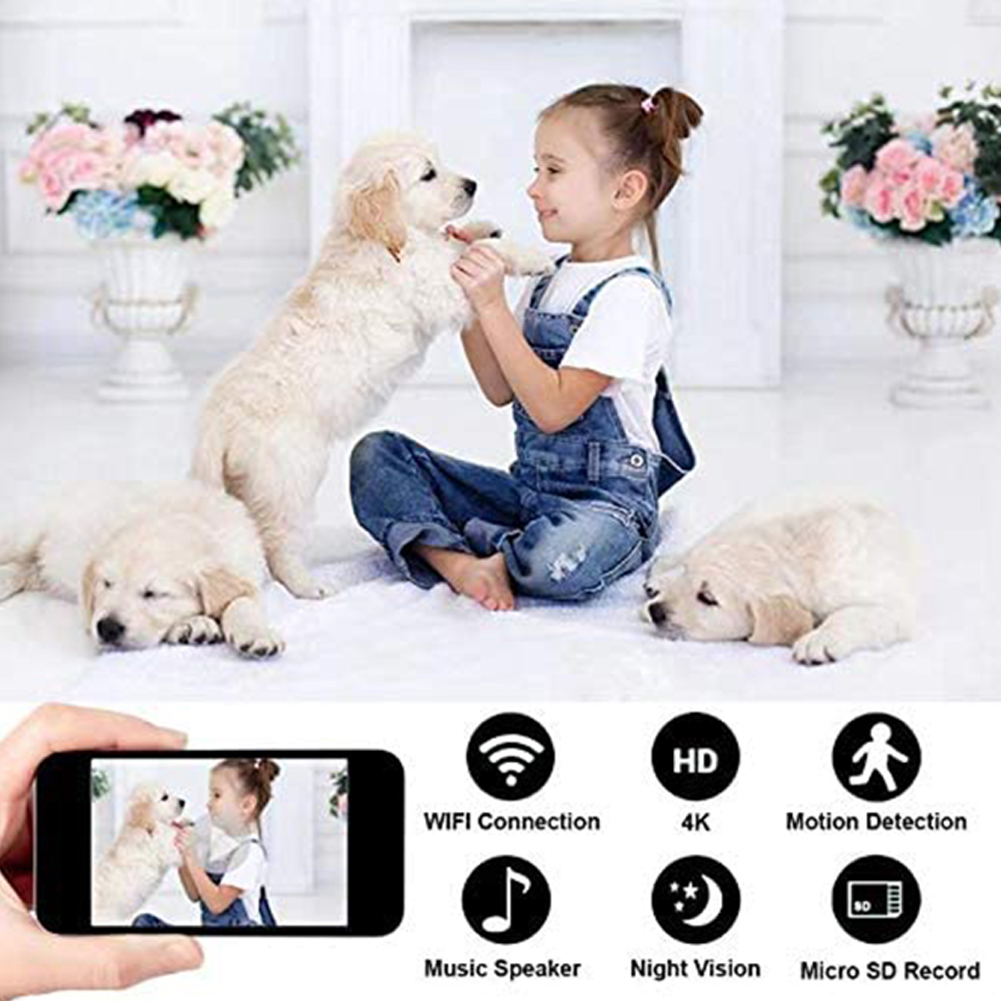 4k Ultra HD Wifi Clock Camera Wireless Night Vision Motion Detection Home Hidden Camera Alarm Clock Weather Thermometer