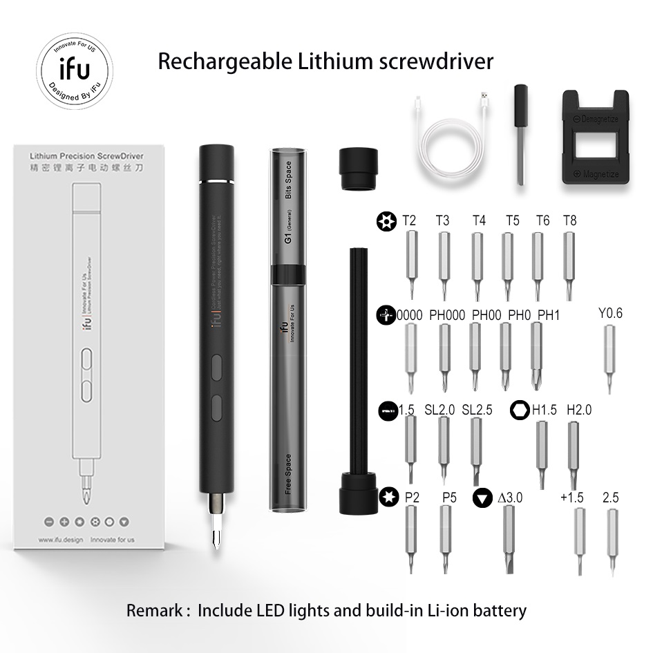 iFu Electric Screwdriver with Bits Mini Precision Charging Screwdriver