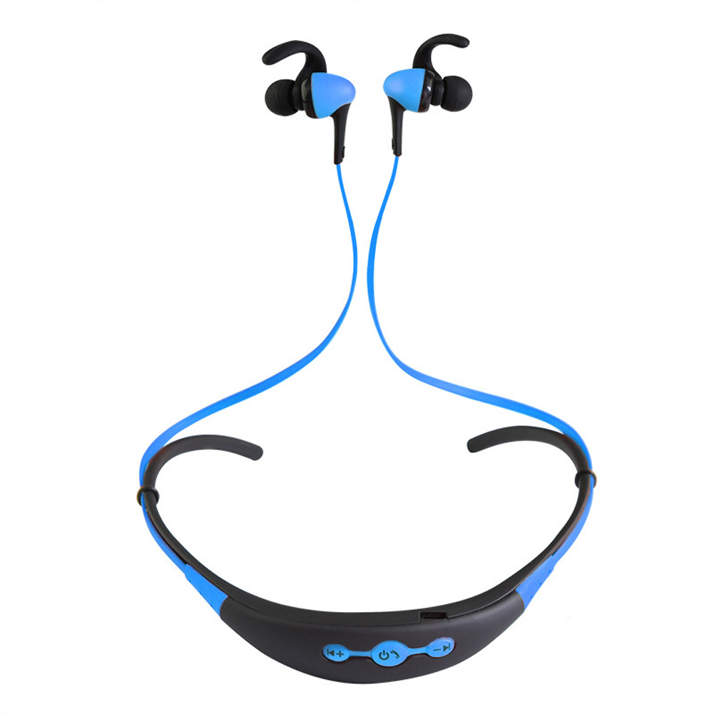 Neck Hanging Sport BT Earphone 4.1 Two in One Stereo Headset blue
