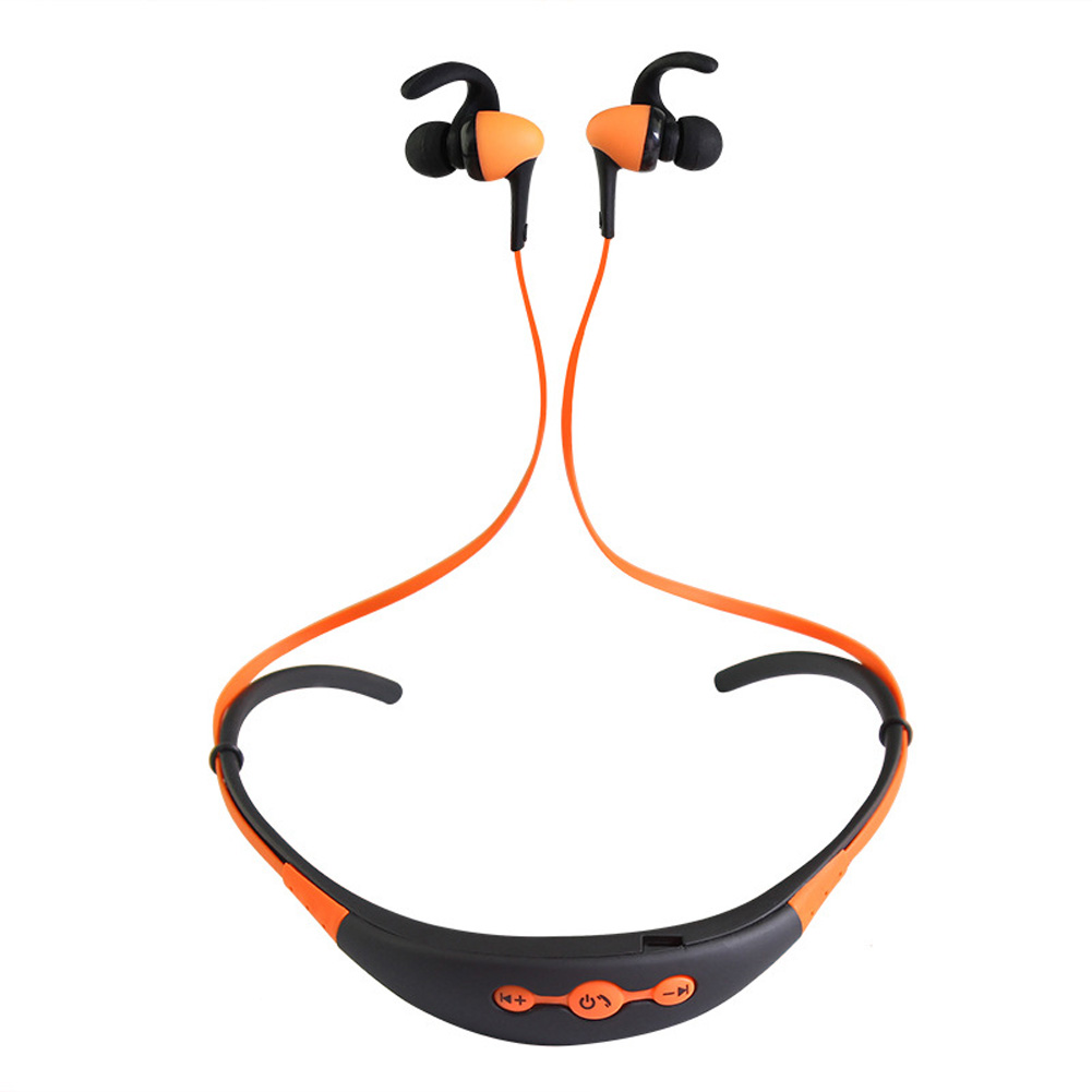 Neck Hanging Sport BT Earphone 4.1 Two in One Stereo Headset Orange