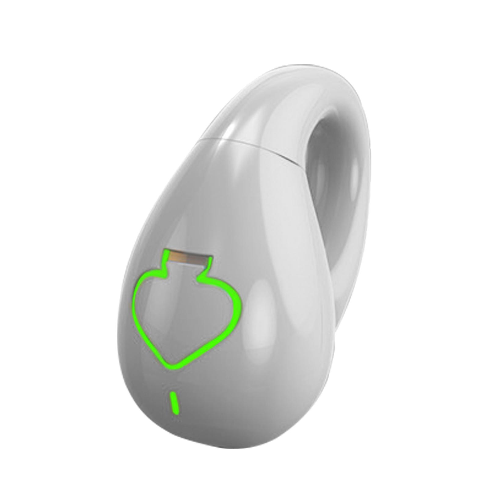 Wireless Ear Clip Bone Conduction Headphone Clip On Open Ear Earbud Workout Cycling Running Hands-Free Earphone White