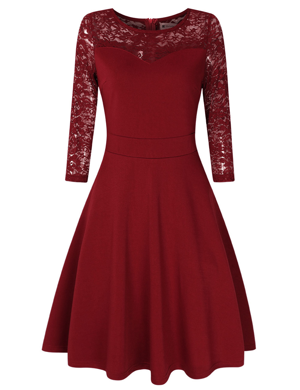 US VeryAnn Women A Line Cocktail Dress Empire Lace Fit and Flare Dress