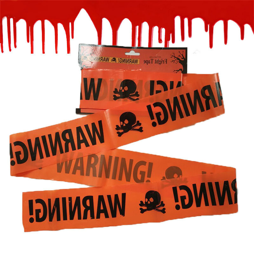 6m Halloween Warning Tape Signs Isolation Belt Sign Skull Pattern Warning Line