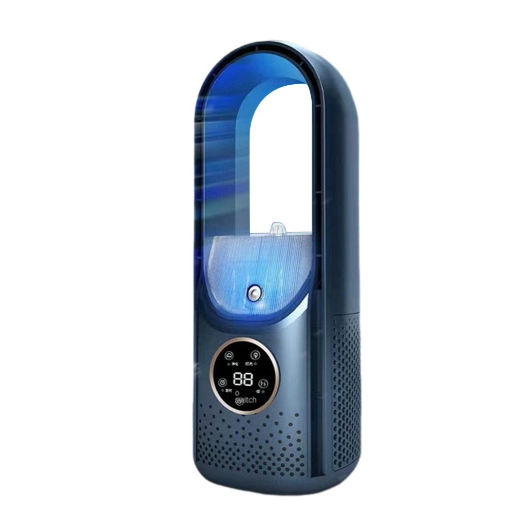 Personal Air Conditioner, Mini Cooling Fan With Timer Function, Wide Angle Air Inlet, 6 Adjustable Gears, LED Light, Humidified Spray, Air Conditioner Fan For Home sea blue