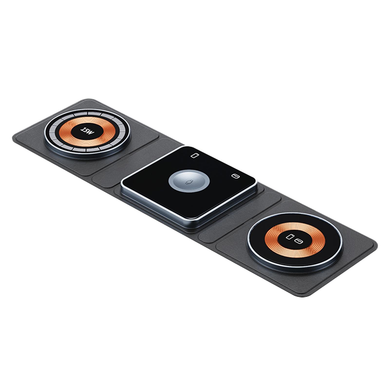 3-in-1 Magnetic Wireless Charging Station Fast Charging Stand with USB Cable