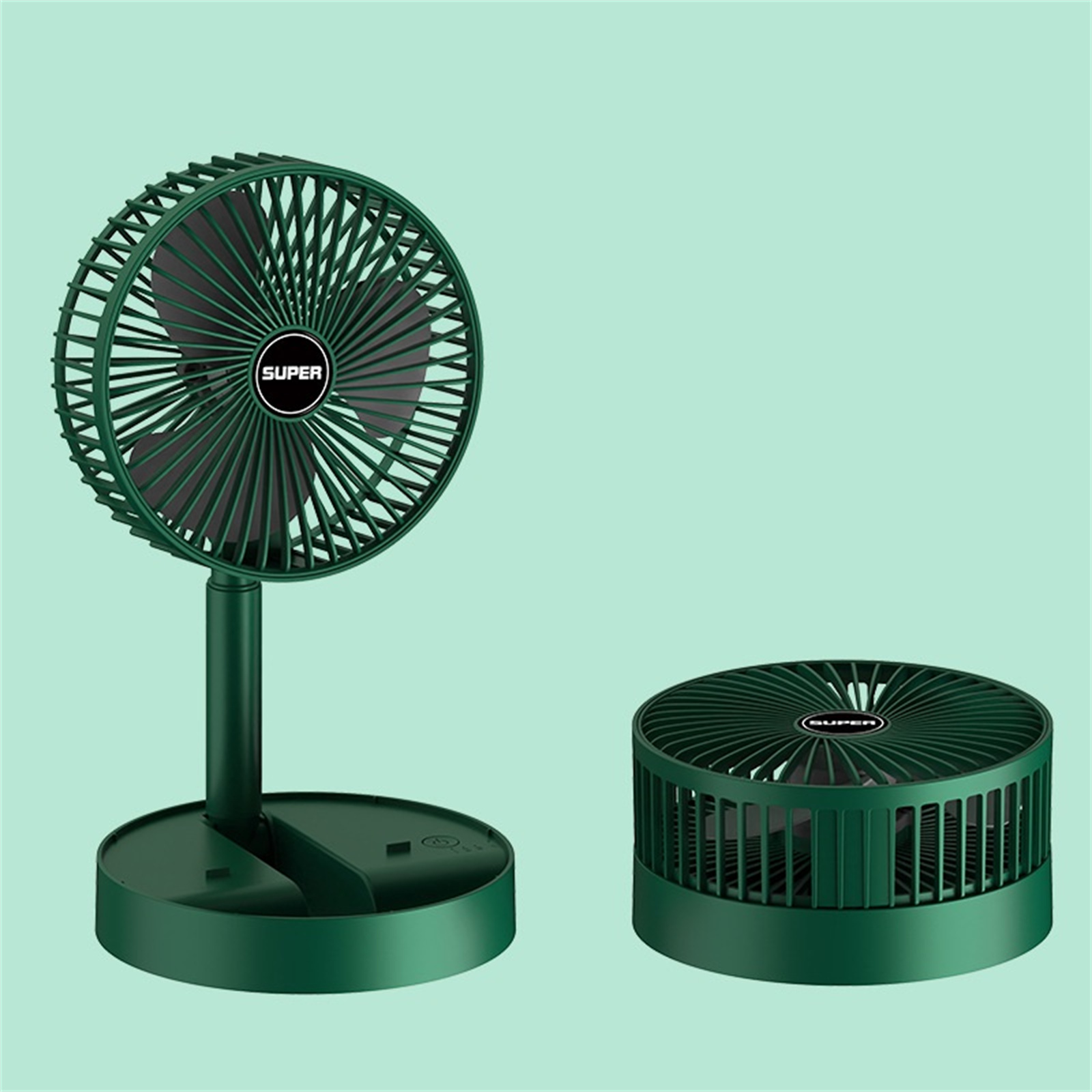 Handheld Mini Fan Usb Charging 3-speed Adjustable Telescopic Folding 2000mah