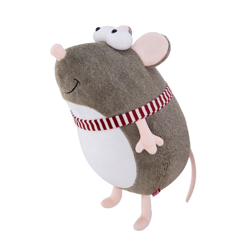 2pcs Cute Cat Plush Toys Stuffed Animal Bolster Keychain Keyring Soft Mouse Toy 