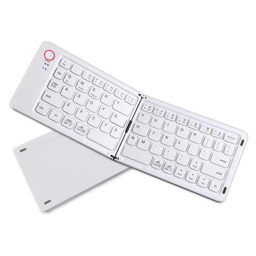 Foldable Keyboard Rechargeable 67 Keys Keyboard Portable Wireless Office Keyboard Compatible For Windows Android IOS White