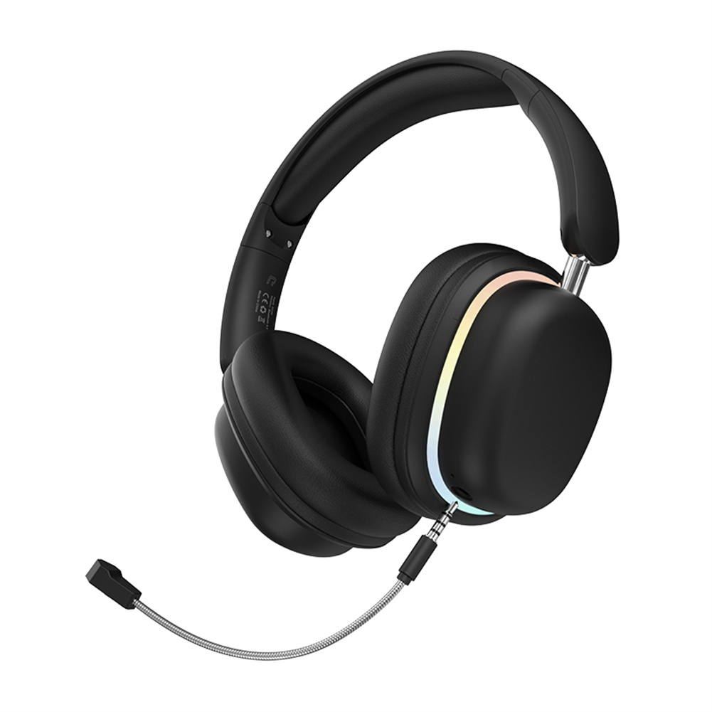 T3 Wireless Headsets Noise Canceling Ear Buds Longer Playtime Foldable Lighting Earphones For Cell Phone Computer Laptop black