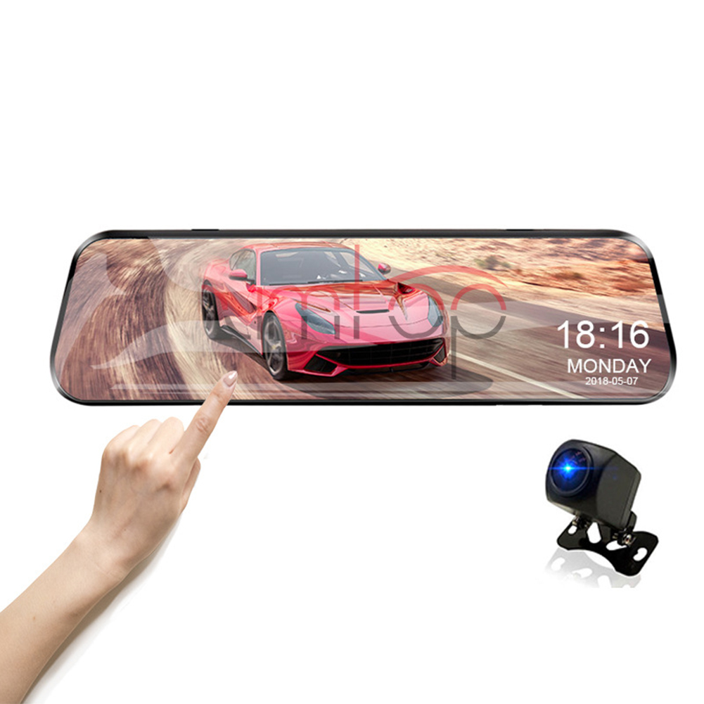 1080p Car Dash Cam Night Vision 10-inch Full Screen 170-degree Wide-angle Hd Driving Recorder Streaming Media black