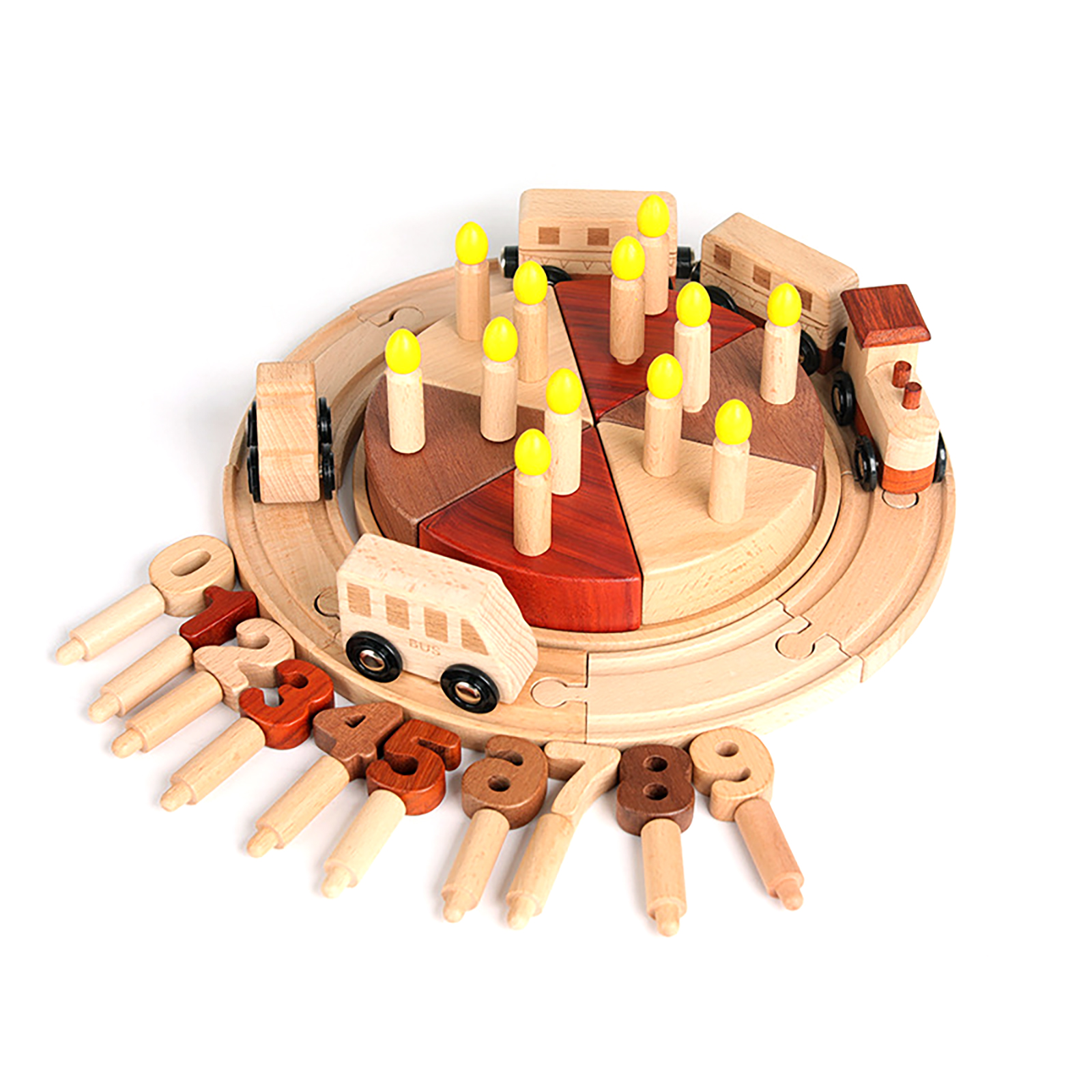 Simulation Birthday Cake Building Blocks Toys DIY Cake Track Train Toy
