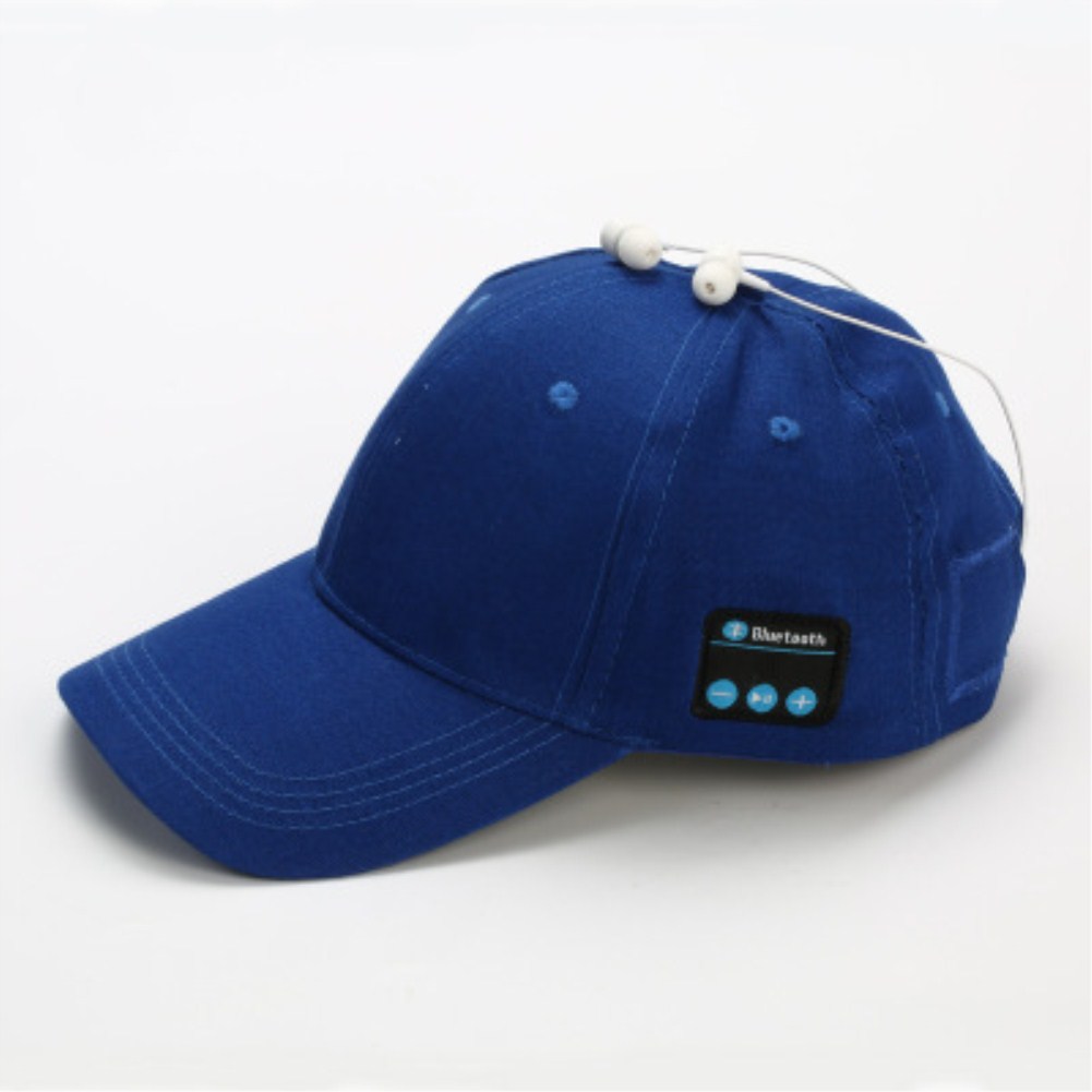 Wireless Bluetooth Earphones Sport Music Cal Baseball Cap Ourdoor Headset blue