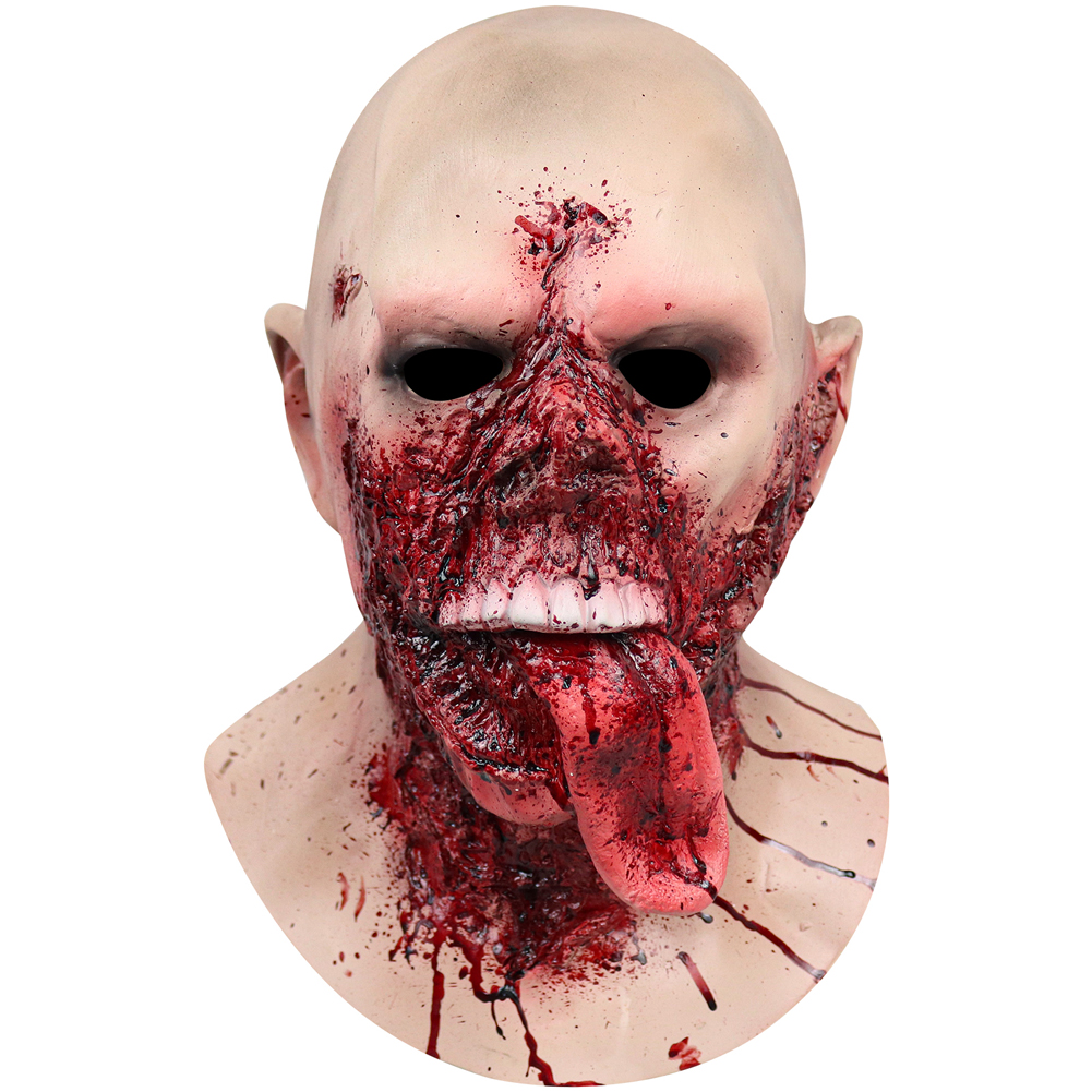 Halloween Rotten Face Zombie Horror Latex Mask Cosplay Headgear Dress Up Props