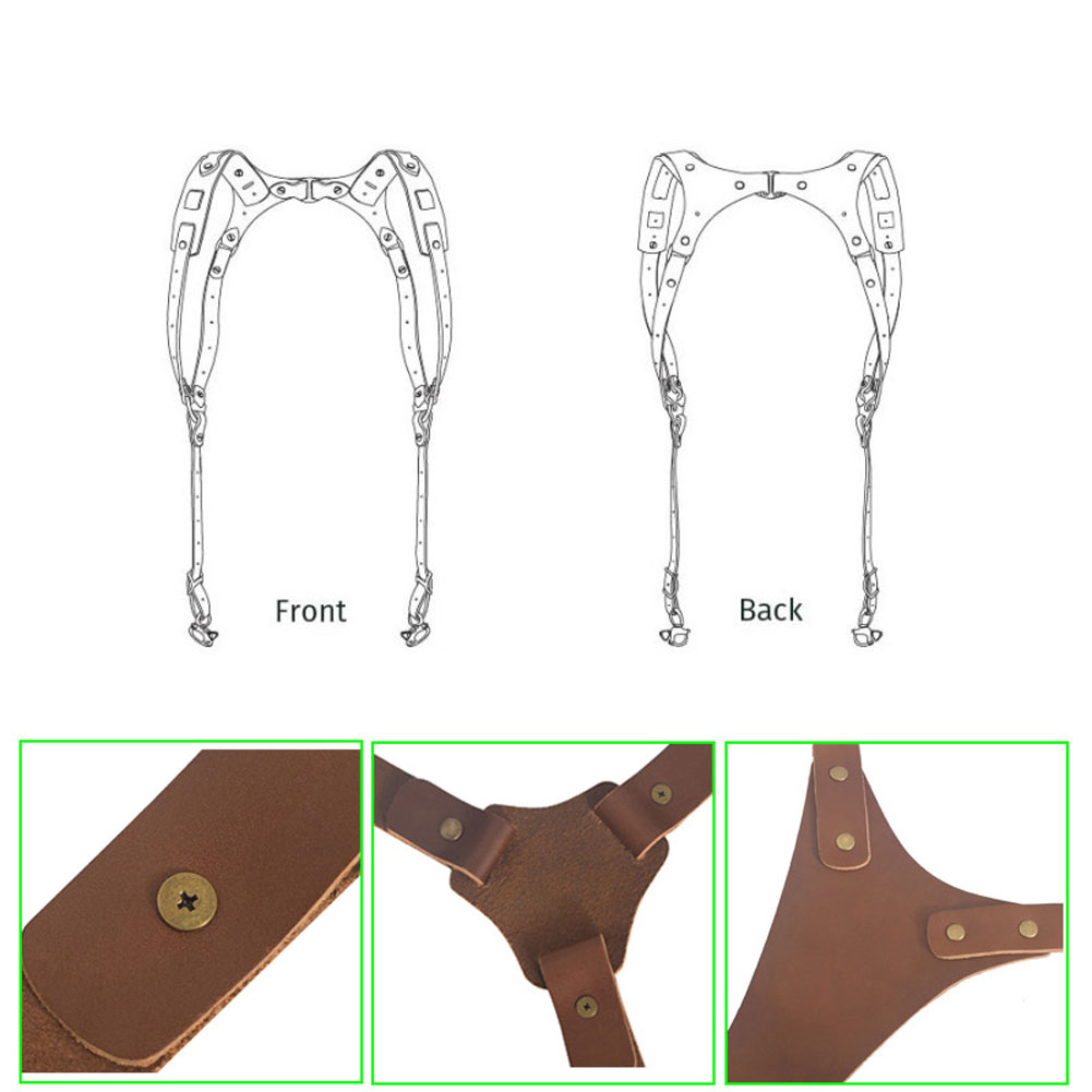 Anti-lost Outdoor Genuine Leather Fashion Tether DV DSLR Camera Strap Double Shoulder Adjustable Accessories brown