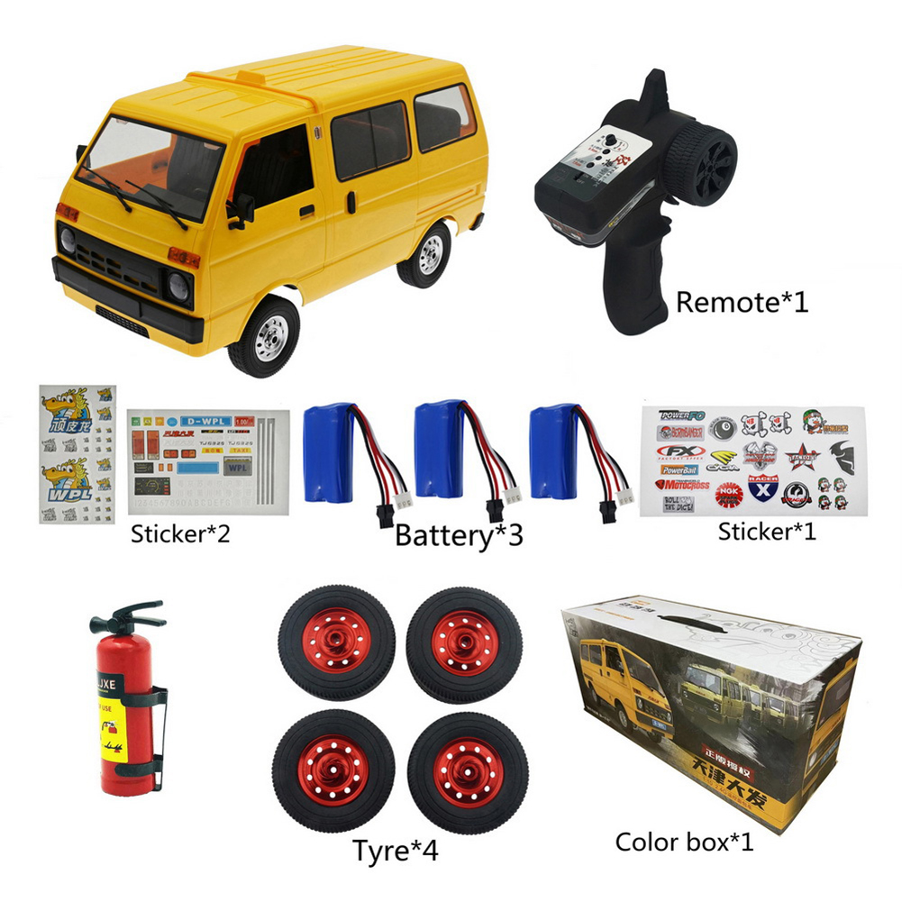 Wpl D42 Van 1:10 Tj110 Drift Remote  Control  Car With Sticker Metal Tire Large-angle Steering Children Gifts Play Toys For Boys red 3 battery