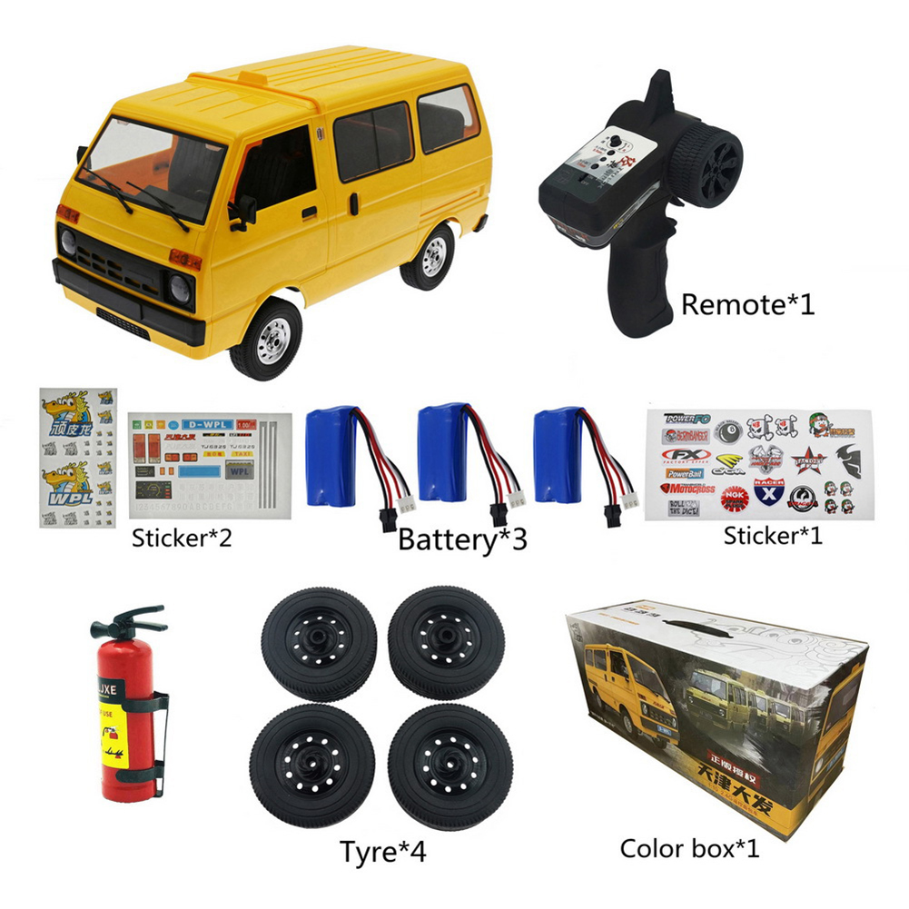 Wpl D42 Van 1:10 Tj110 Drift Remote  Control  Car With Sticker Metal Tire Large-angle Steering Children Gifts Play Toys For Boys 3 battery