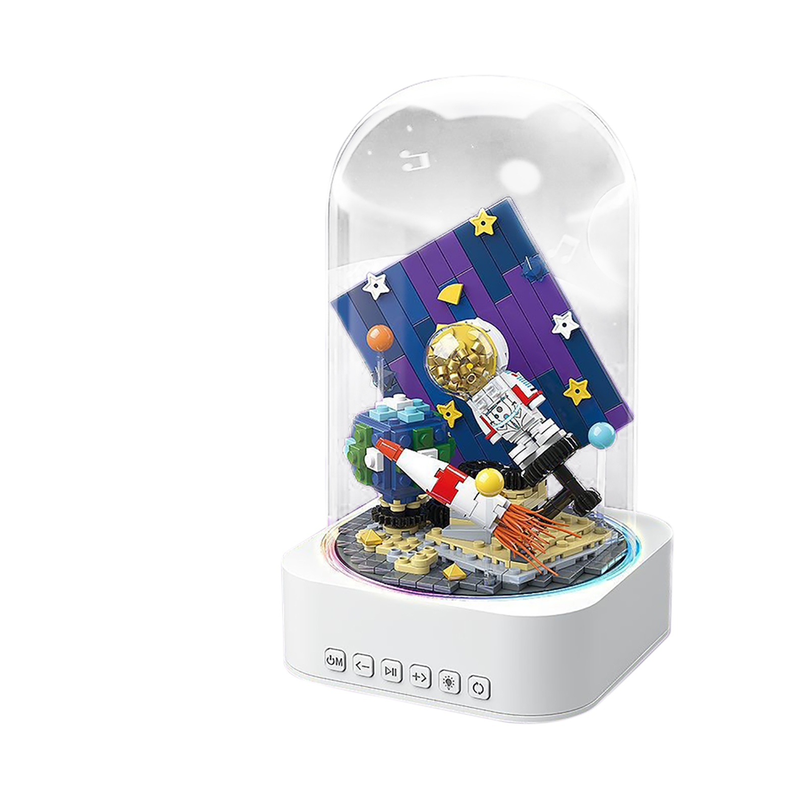 Christmas Tree Lighting Building Blocks Music Boxes Electric Figure Doll Building Bricks Rotating Music Boxes