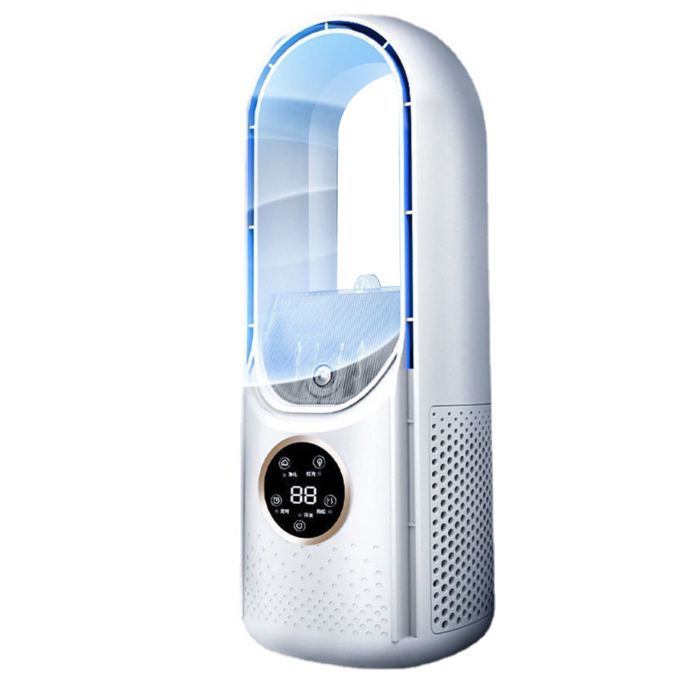 Perfection Personal Air Conditioner, Mini Cooling Fan With Timer Function, Wide Angle Air Inlet, 6 Adjustable Gears, LED Light, Humidified Spray, Air Conditioner Fan For Home White