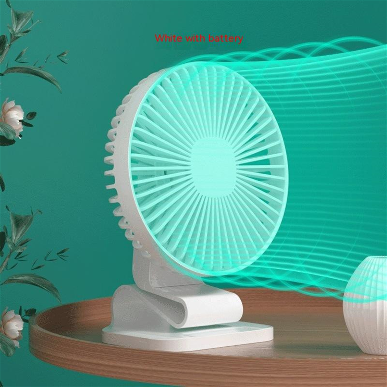 0.8a 5v Folding Desktop Usb Mini Fan 3 Levels Adjustable Speed Charging Electric Fan For Work Travel F6 white with battery