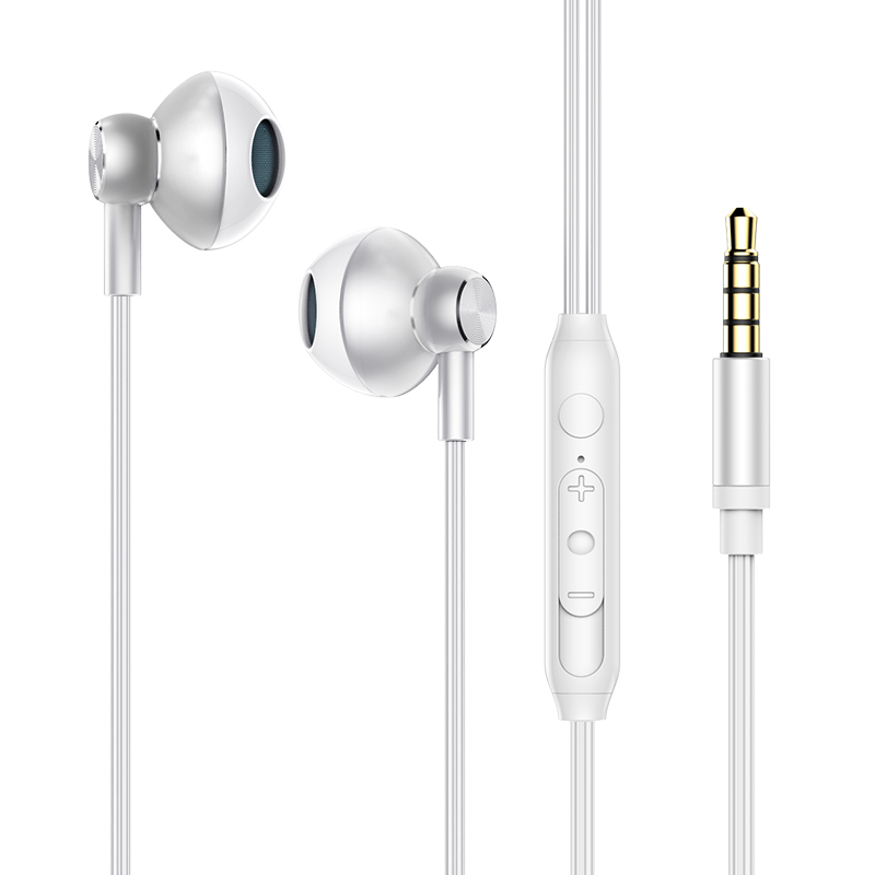 C71 Metal Semi-in-ear Earphone Wire Control Hifi Noise Reduction Earbuds