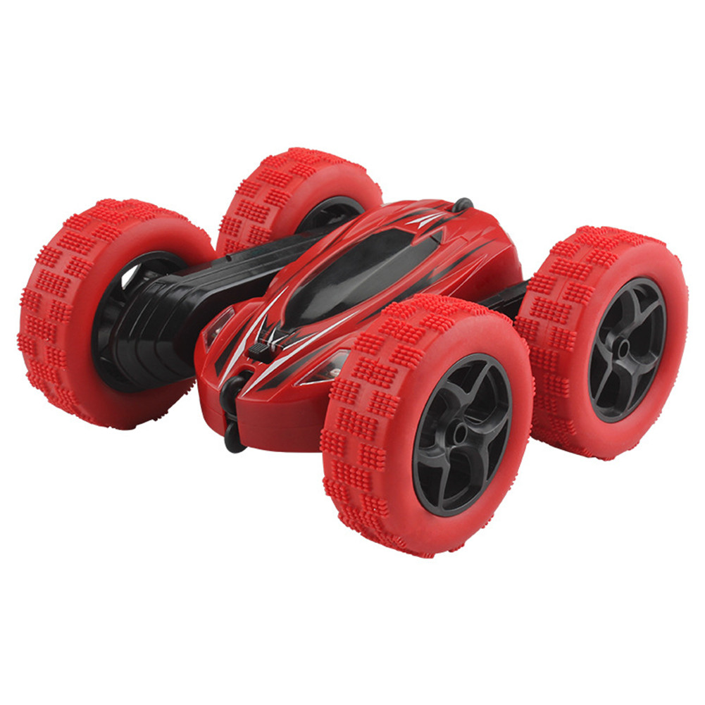 360 Degrees Rotating Double Sided RC Stunt Car with Light 1:24 Modeling Toy for Kids red