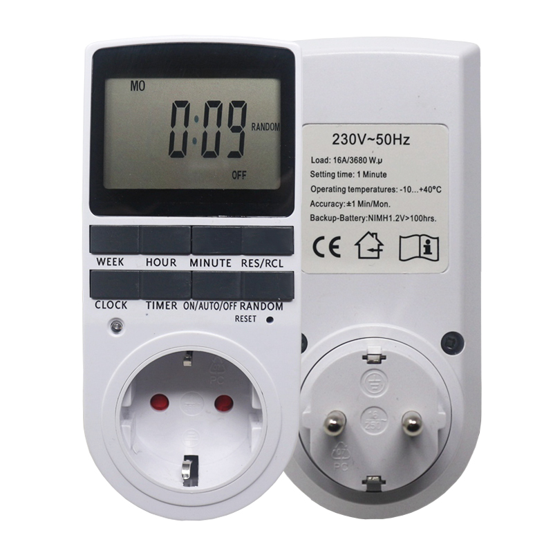 Electronic Digital Timer Switch EU US BR Plug Kitchen Timer Outlet 230V Programmable Timing Socket European regulations