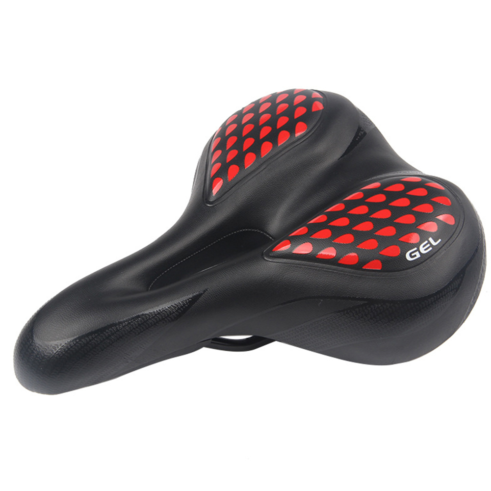 Super Soft Big Butt Cushion Increase Thicken Bicycle Saddle Mountain Bike Seat Foldable Cushion Black red_270*205MM