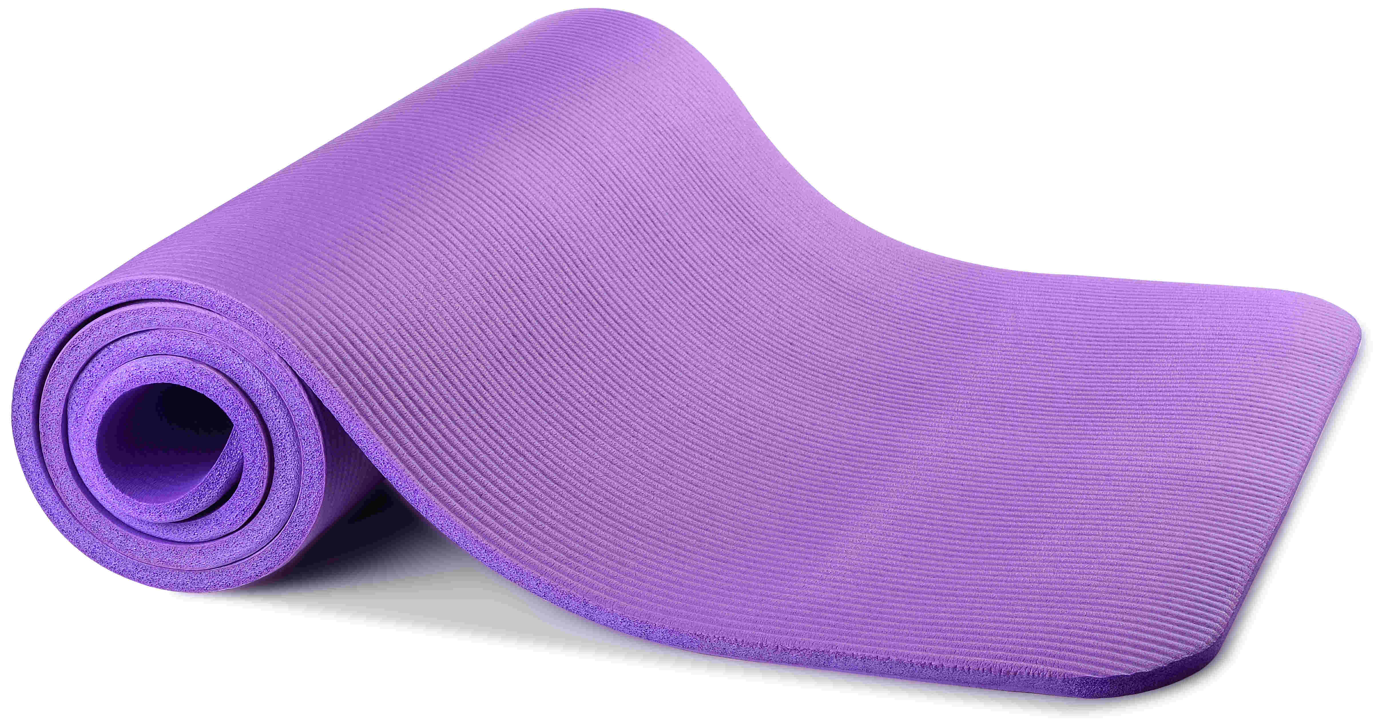 Purple 1/2-In High Density Foam Exercise Yoga Mat Anti-Tear with Carrying Strap 