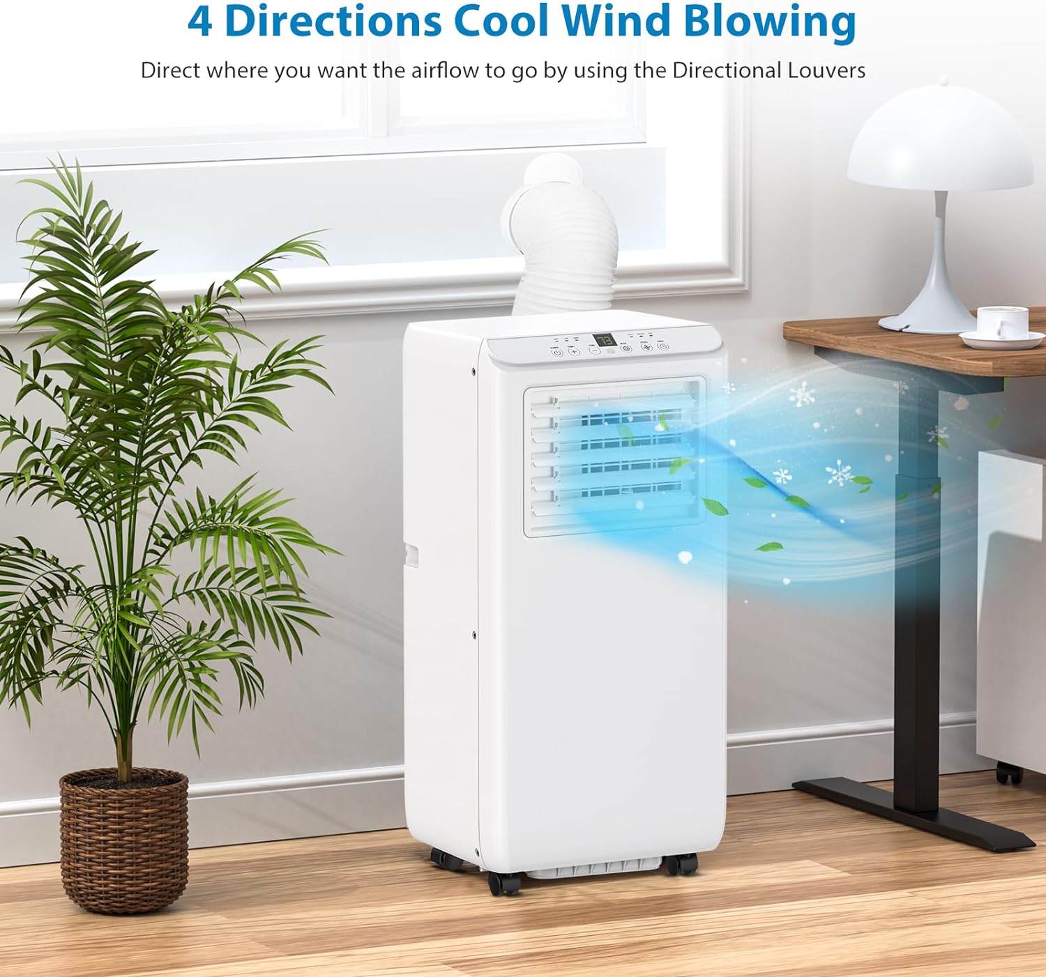 8,000 BTU Portable Air Conditioner & Dehumidifier + 3-in-1 Portable AC W/ Remote Control + Digital Display