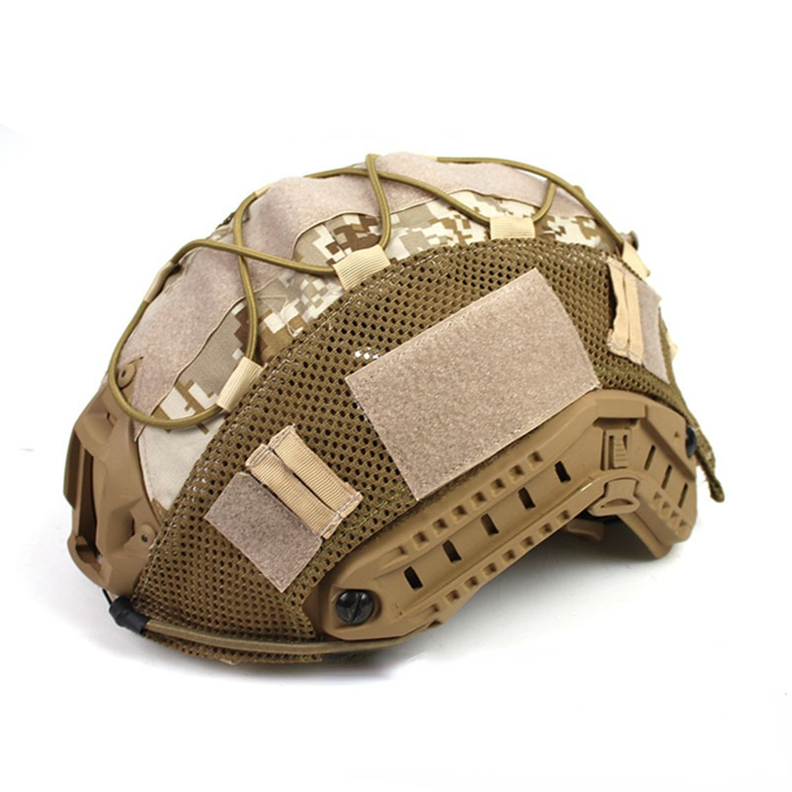 Camouflage Helmet Cover With Quick Adjustable Buckle Airsoft Helmet Case Outdoor Equipment (helmet Not Included) A5