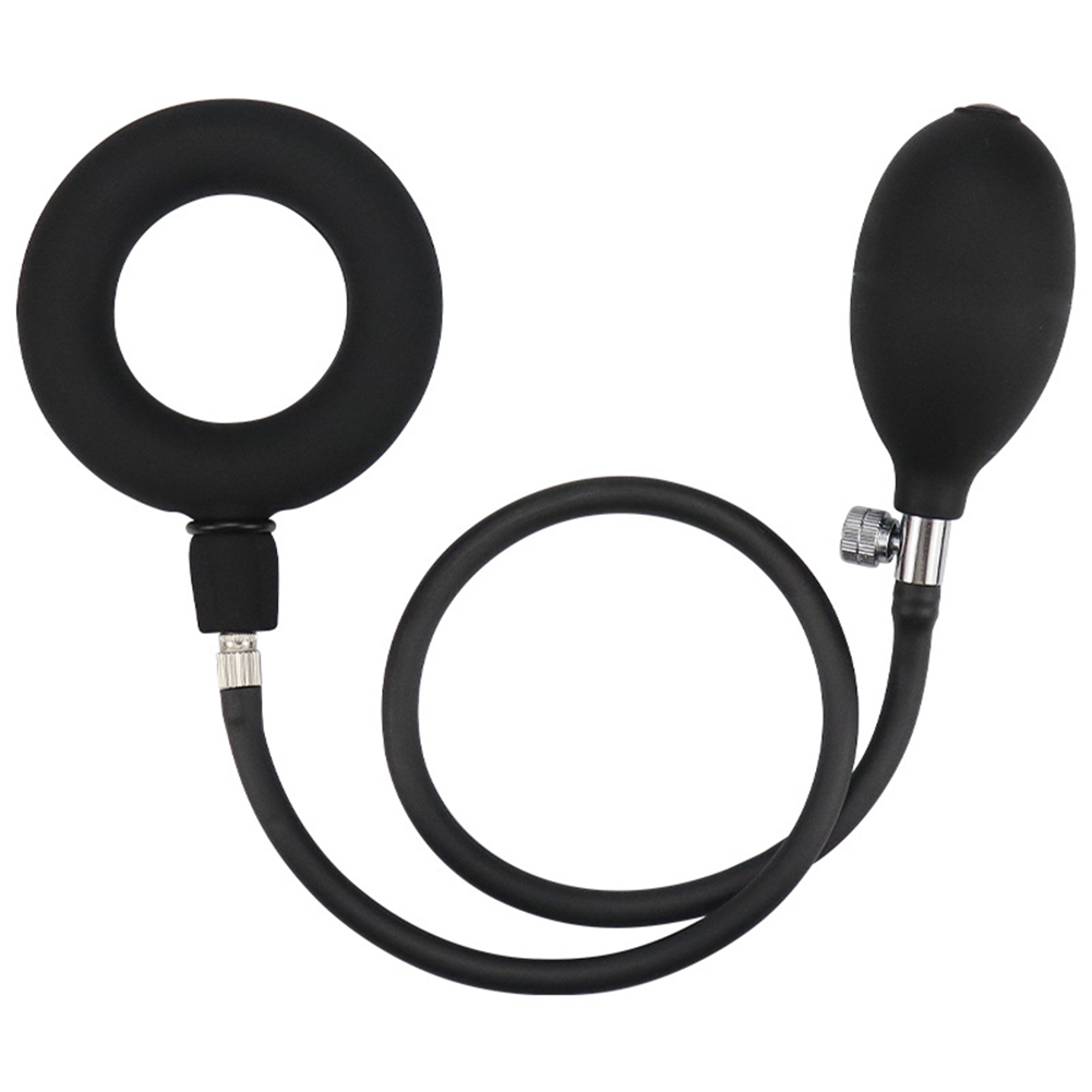 Inflatable Penis Ring Cock Rings Male Scrotum Bondage Stretcher Delayed Ejaculation Long Lasting Stronger Strechy Adult Sex Toys For Couples Men Erection Enhancing black