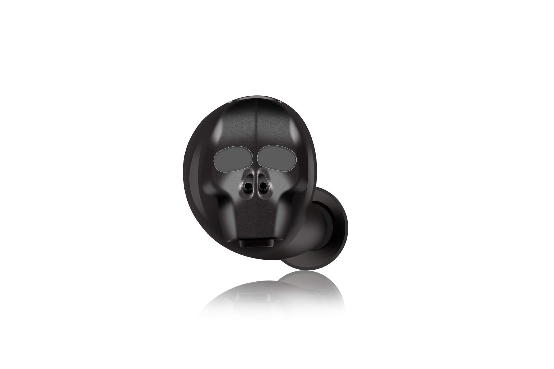 Wireless Headset Invisible Earplugs Mini Wireless Skull Head Design Sweatproof Noise Reduction Hands-free Headphone for Driving Outdoor Sports black