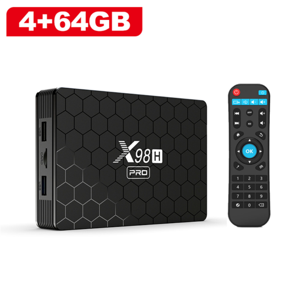 Smart TV Box Android 12 X98h Pro Quad Core 4k Media Player 2.4G 5G Wifi