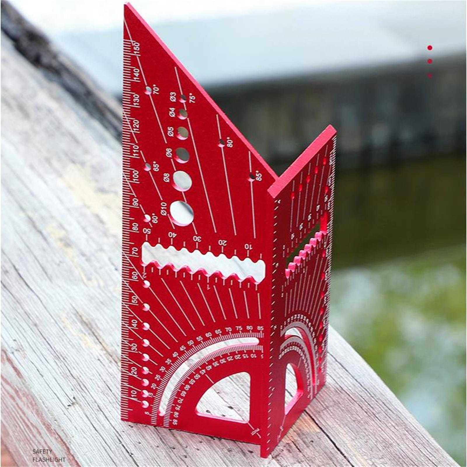 3D Multi-Angle Measuring Ruler, Aluminum Alloy Woodworking Angle Ruler Line Drawing