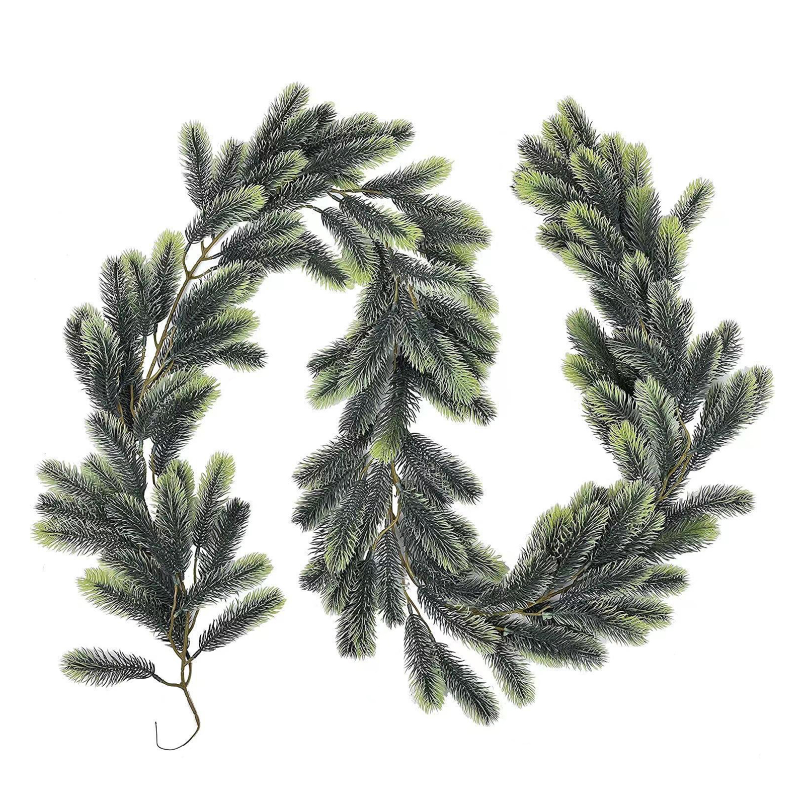 200cm Christmas Garlands Artificial Faux Greenery Garland Wall Hanging Simulated Vines For Wedding Backdrop Arch Wall Decor Pine needle(double green)