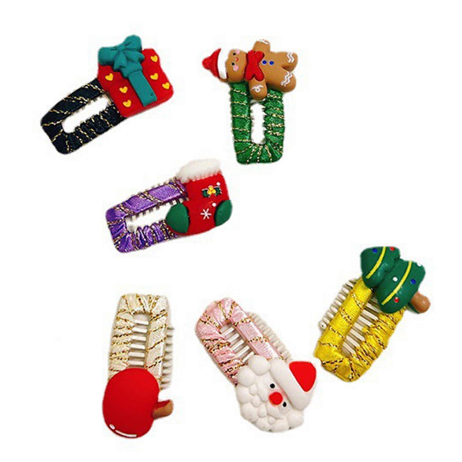 6/8pcs 3.2cm Pet Christmas Hair Clips Hairpin Cartoon Pet Headgear Pet Hair Accessories Christmas Gift For Dogs Cats 6-piece set 3.2cm