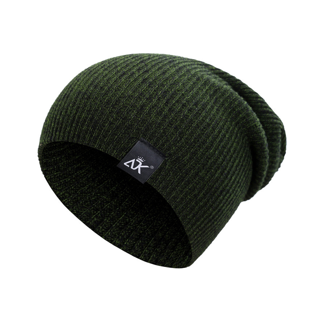 Baggy Beanies Winter Cap Outdoor Bonnet Skiing Hat Soft Knitted Hat for Man and Woman ArmyGreen