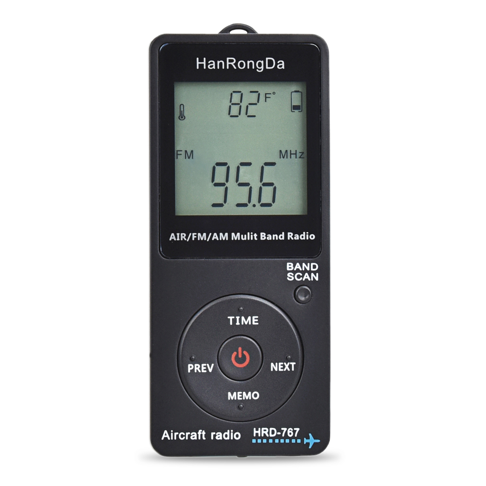 HRD-767 AM FM AIR Radio LCD Display Radio Speaker Rechargeable Portable Radio