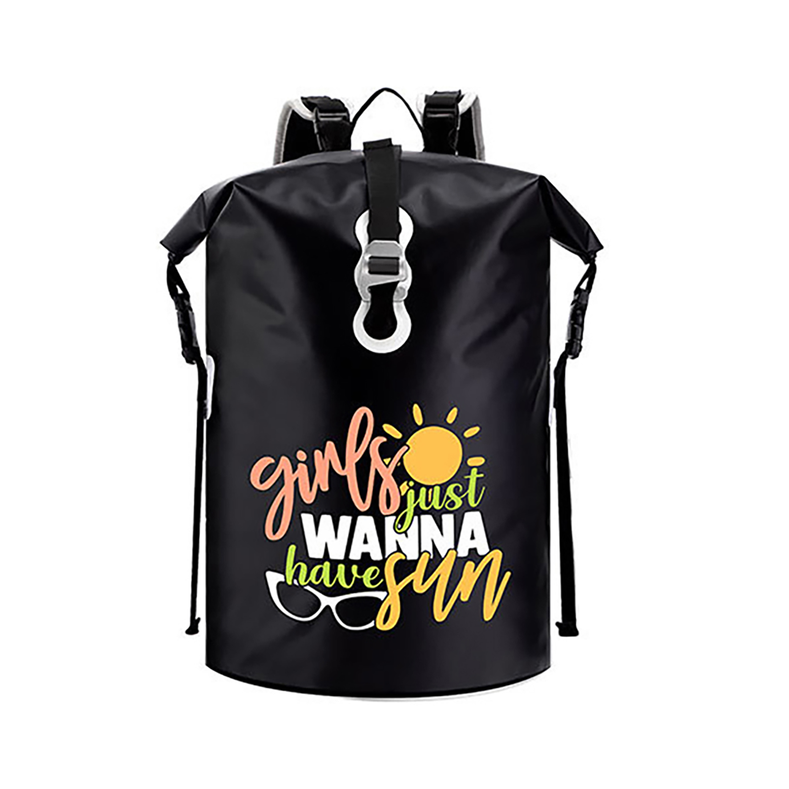 30L Outdoor Swimming Packing Waterproof Trekking Bag Sports Backpack Camping Equipment For Kayaking, Boating, Surfing, Fishing, Rafting, Swimming, Hiking A Black-Sunglasses Sun