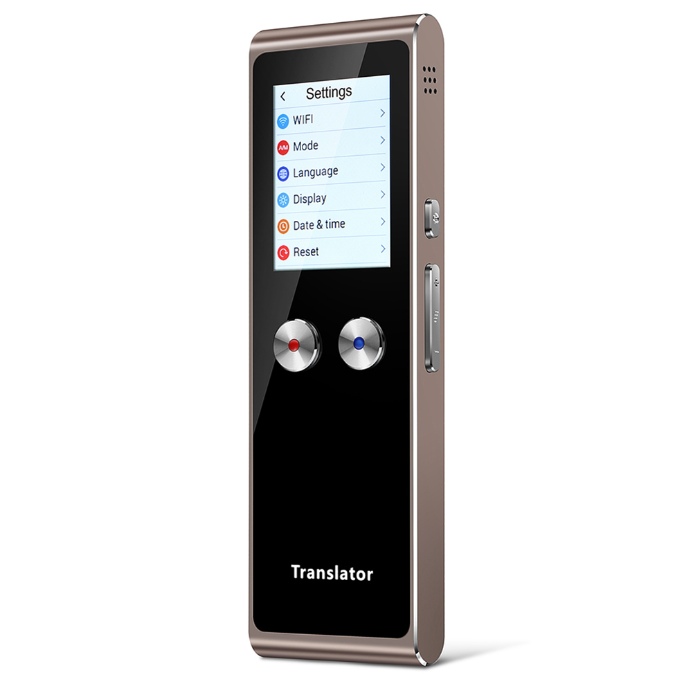 T8S Portable 2.4 Inch Smart Translator WIFI Real Time Voice Picture Translation Touch Screen Brown