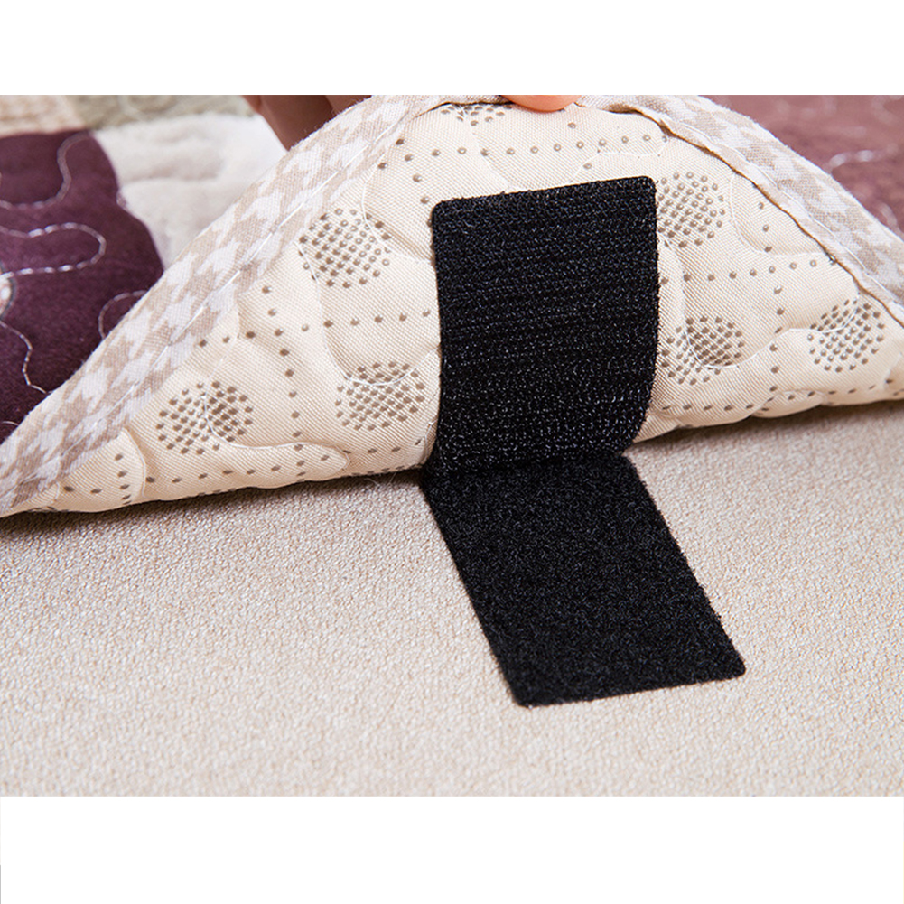 5 pairs Sofa Cushions Sheets Quilts Carpets Household Non-marking Anti-Slip Holder Nylon Fastener Tape Rectangular black