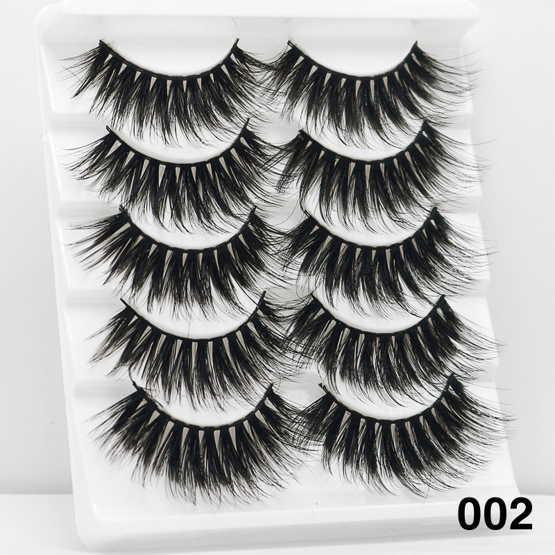 5Pairs 6D Mink Hair False Eyelashes Wispy Makeup Beauty Extension Tools 002