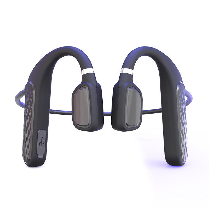 Md04 Bone  Conduction Headphones Bluetooth  5.0 Music Call  Function Earphone Waterproof Headset black
