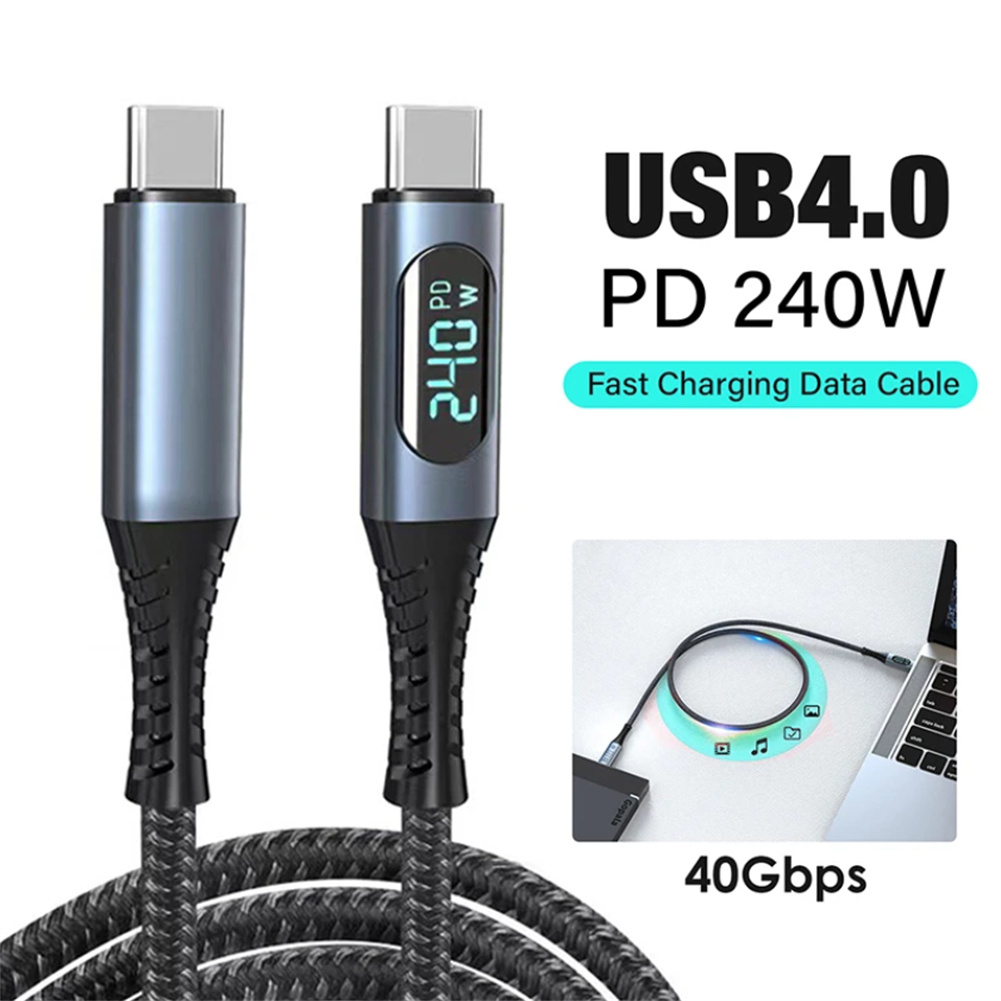Usb4.0 40gbps Type C To Type C Cable Pd3.1 240w Fast Charging Cable 8k 60hz Compatible For Ps5 Nintendo Switch Digital Display