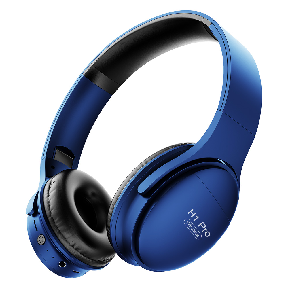 H1 Pro Wireless Gaming Headset Bluetooth V5.0 HD HIFI Stereo Noise Canceling Headphone with TF Card Slot blue
