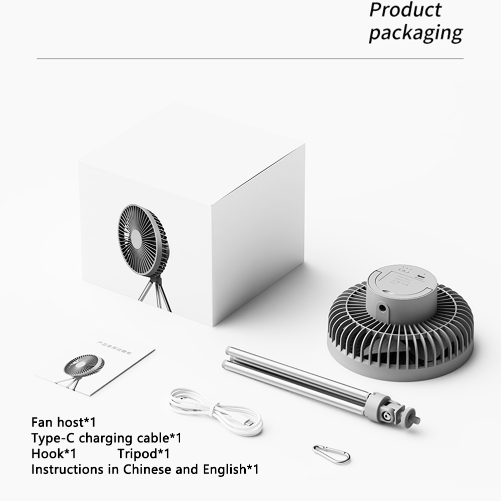 Air Cooling Fan USB Chargeable with Desk Tripod Stand with Night Light