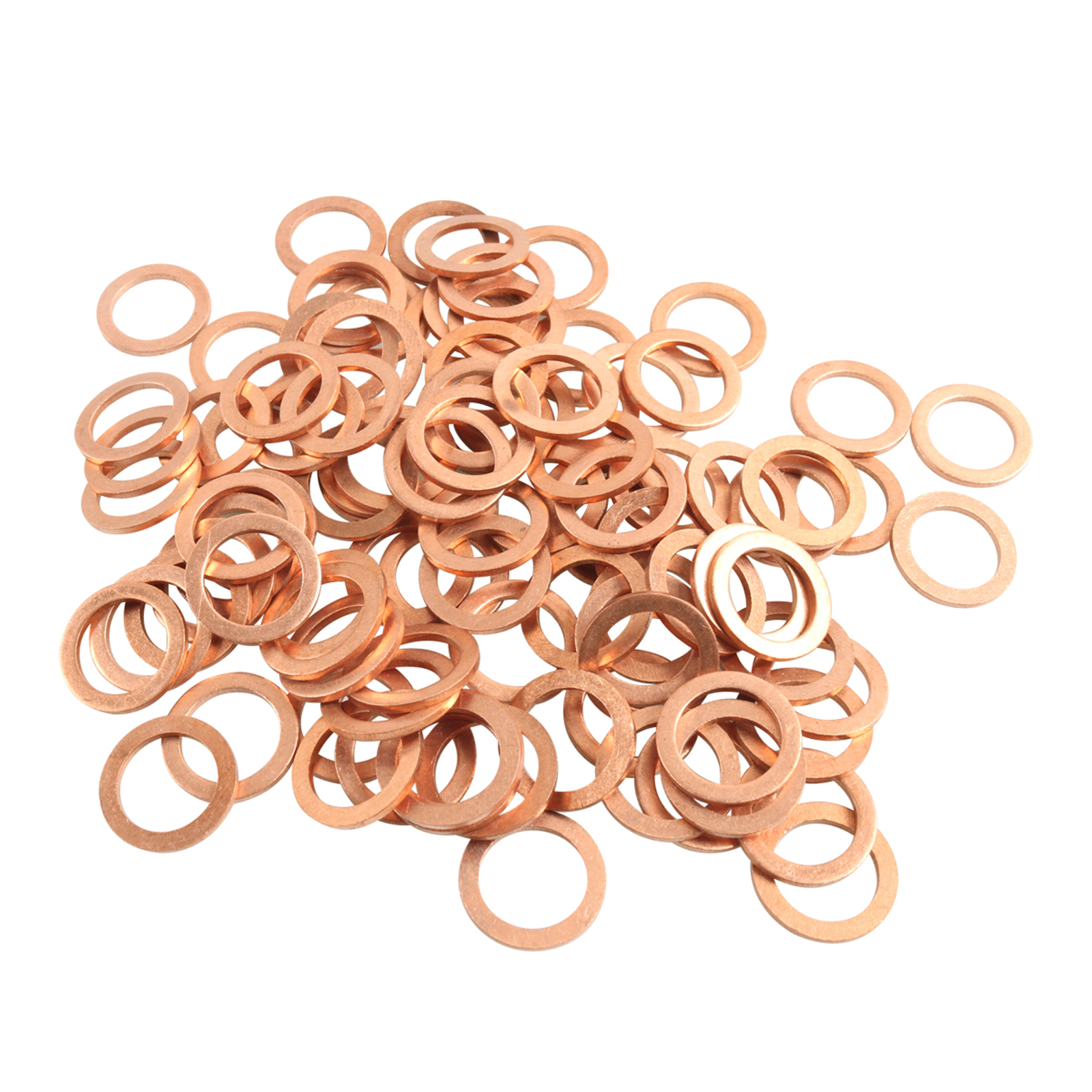 25Pcs 14mm Cooper Oil Drain Plug Gasket 007603-014106 Replacement Oil Crush Washer Seals Kit Auto Accessories yellow
