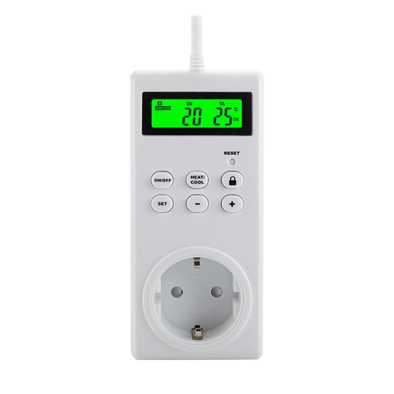 Smart Home Wireless Electric Socket Automatic Thermostat Plug Outlet Built-in Temperature Sensor Remote Control EU plug
