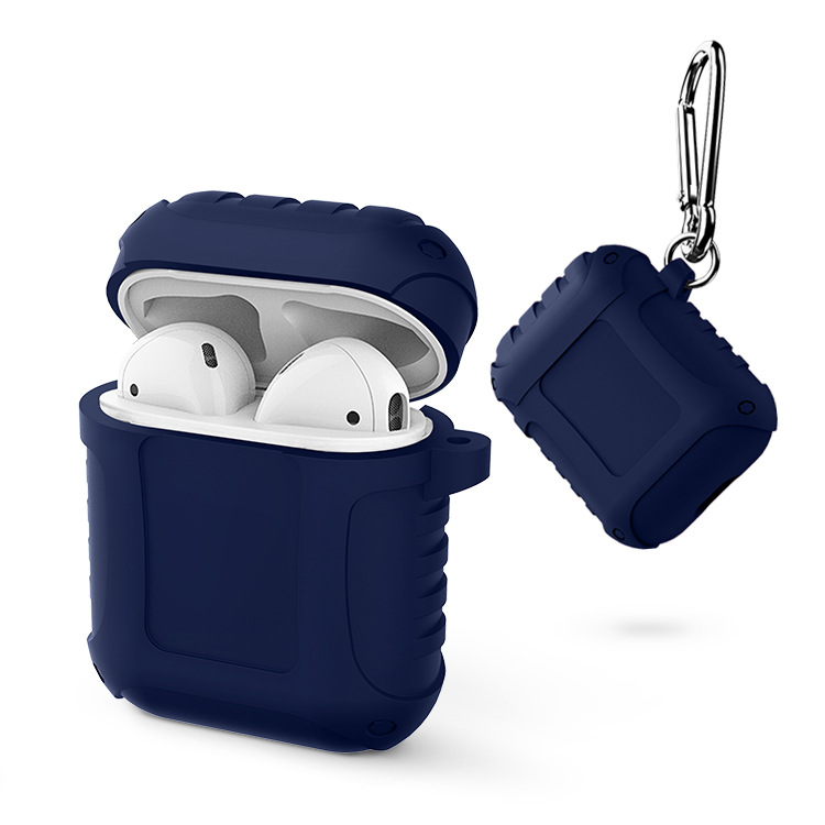 Silicone Protective Case Dustproof Portable Bluetooth Earphone Case for AirPods blue