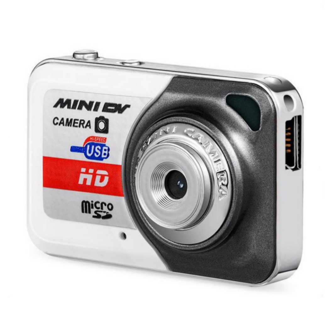 X6 Digital HD Camera Mini Thumb Camera With Keychain Mic Support TF Card DV Cam For Teens Students Kids silver gray